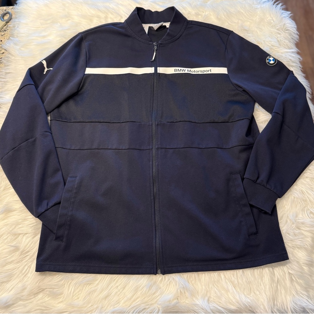 Puma | BMW Motorsport Navy Blue Men’s XL Zip Up Sweater with Pockets NWOT